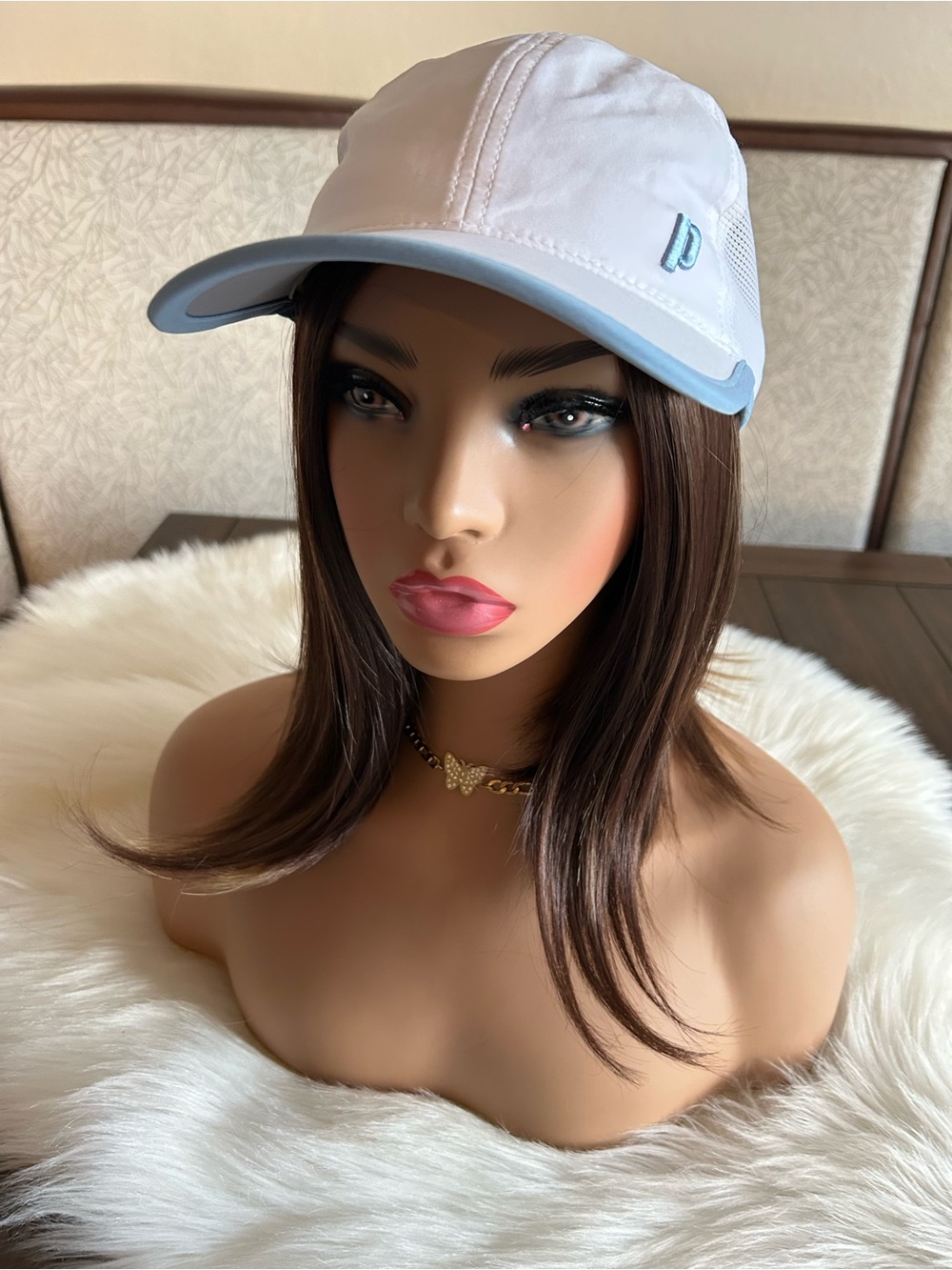 Prince Women perforated Tennis Hat adjustable fit sky blue and white
